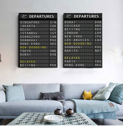 Airport Board Destination Board Posters Art Canvas Painting Decoration